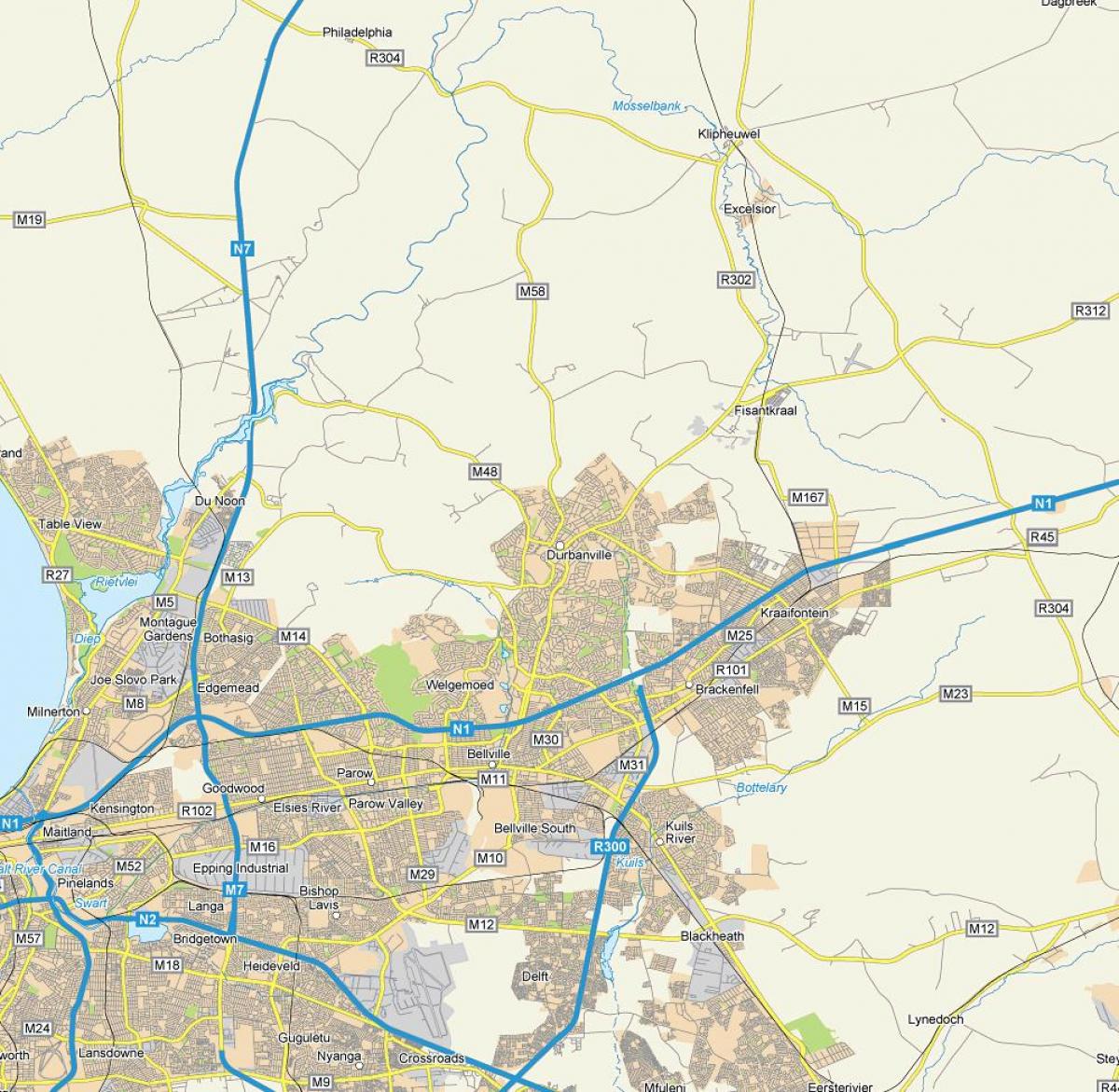 מפה של durbanville הפרברים.