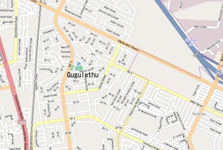 מפה של gugulethu קייפטאון