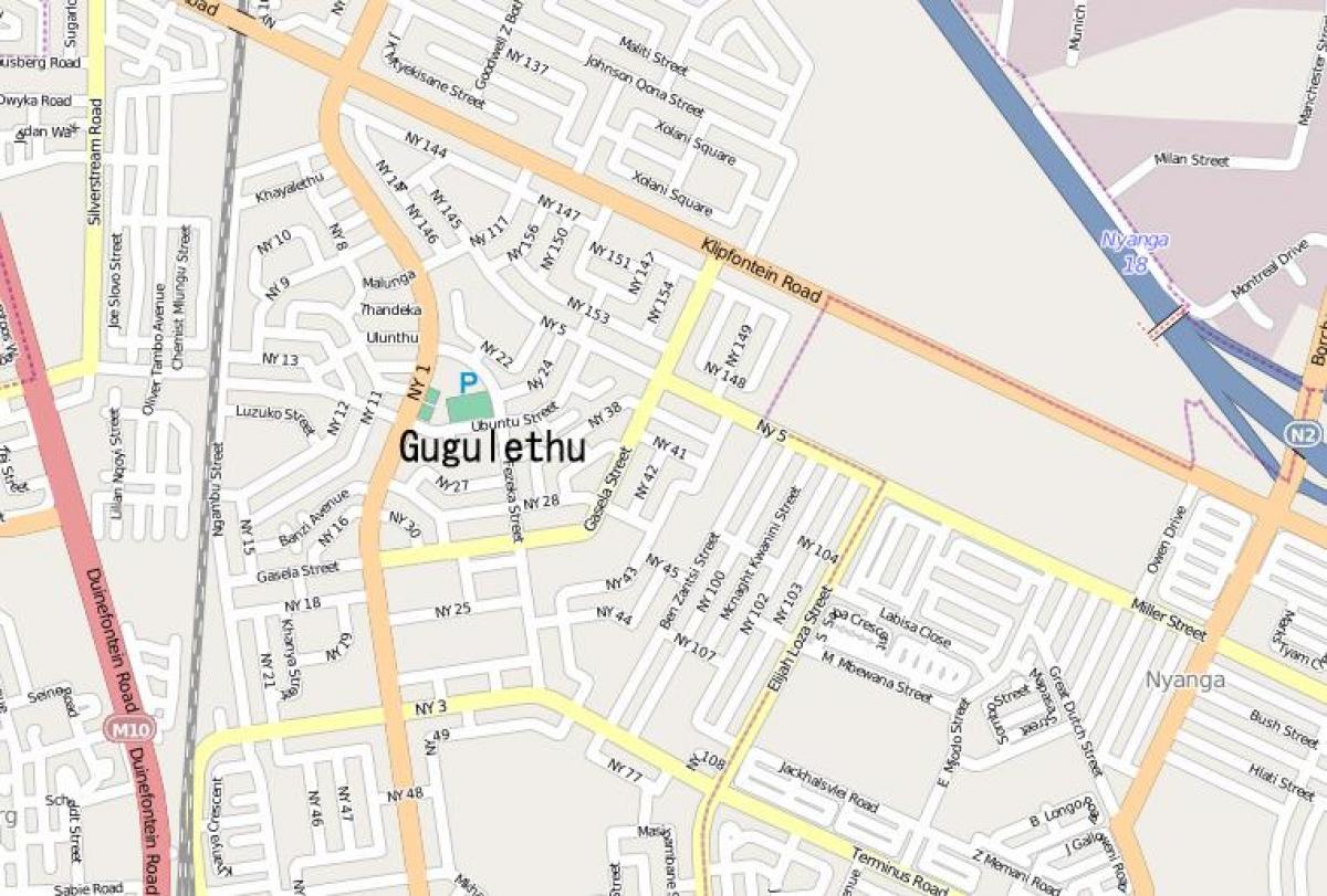 מפה של gugulethu קייפטאון
