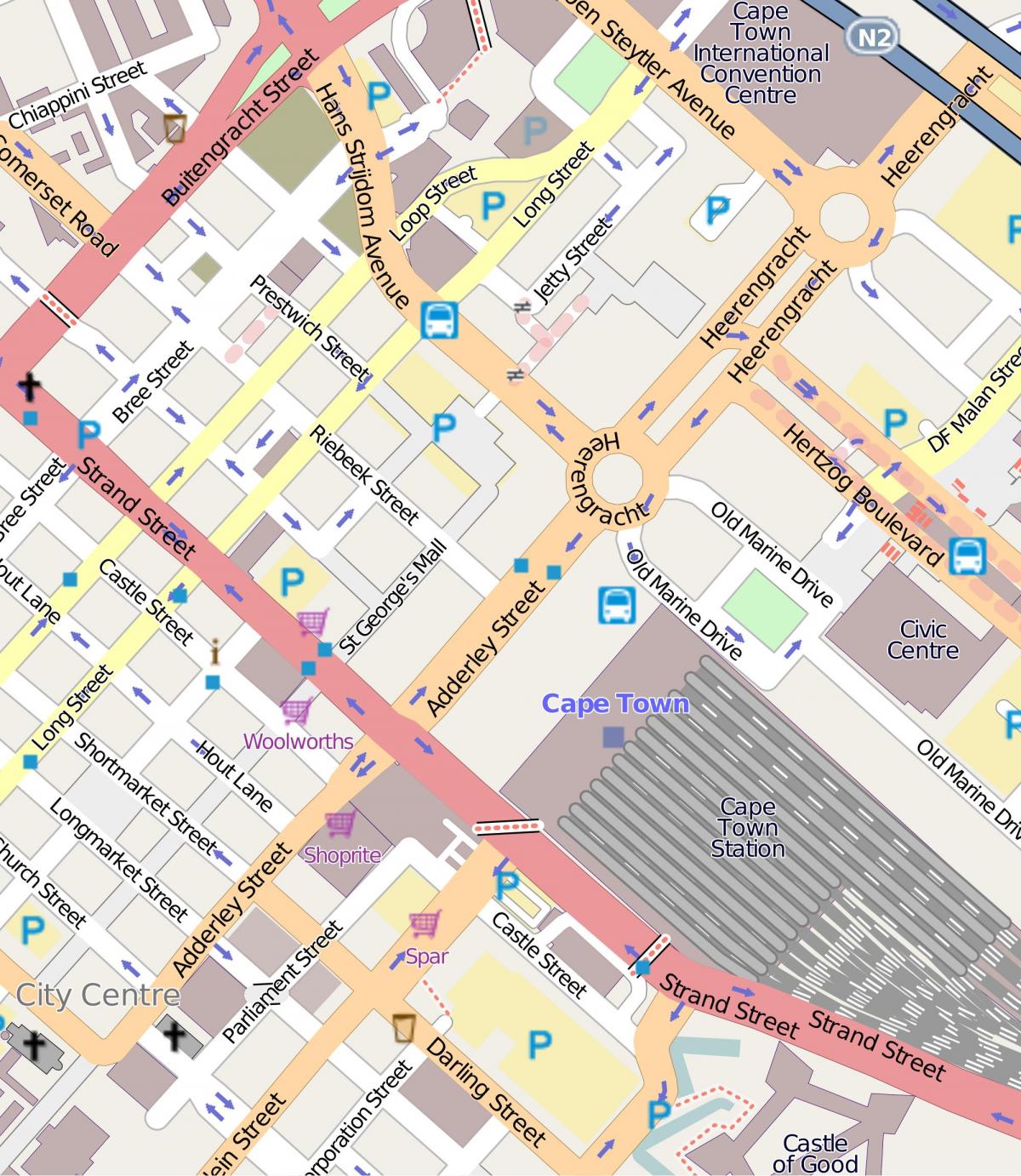 מפה של heerengracht רחוב קייפטאון