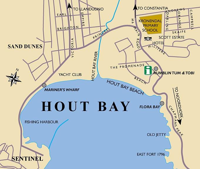 מפה של hout bay המפה קייפטאון