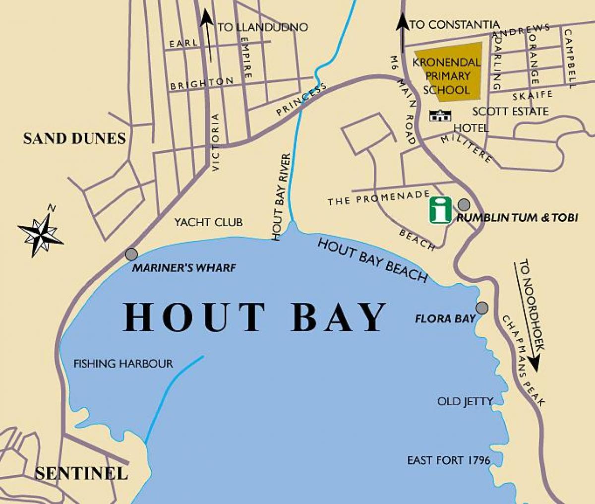 מפה של hout bay המפה קייפטאון