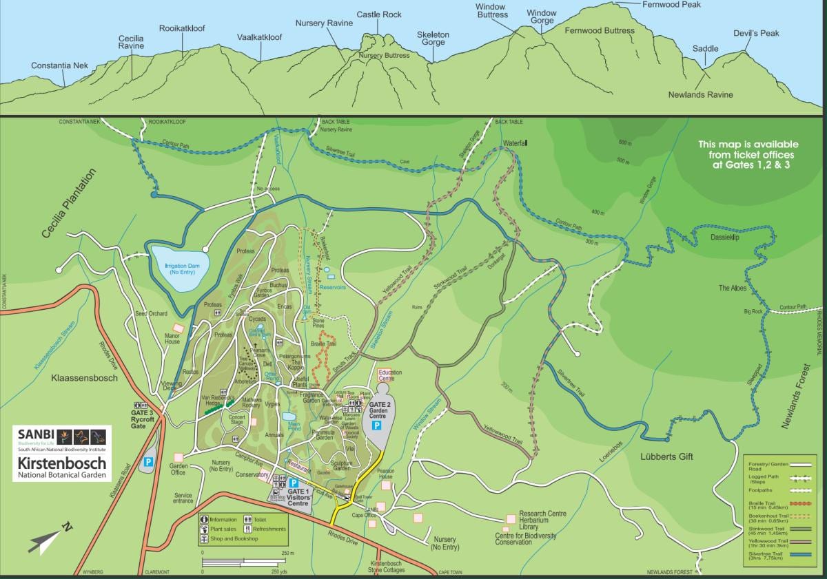 מפה של kirstenbosch