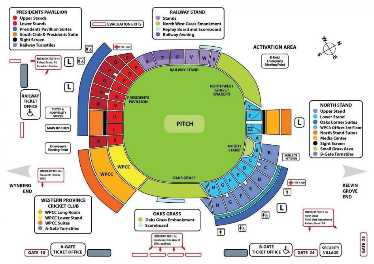 newlands cricket stadium מפה