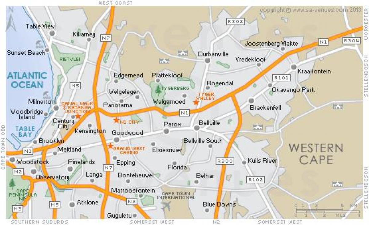 מפה של plattekloof קייפטאון