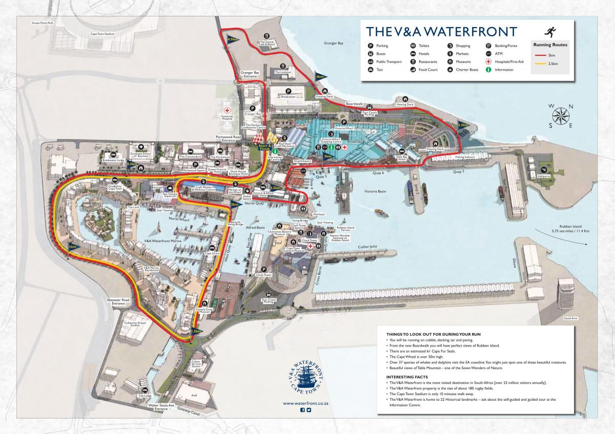 מפה של v&a waterfront קניון