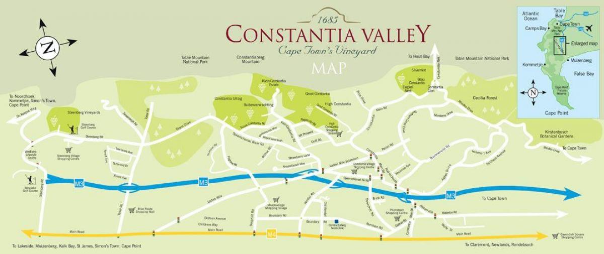 מפה של constantia קייפטאון