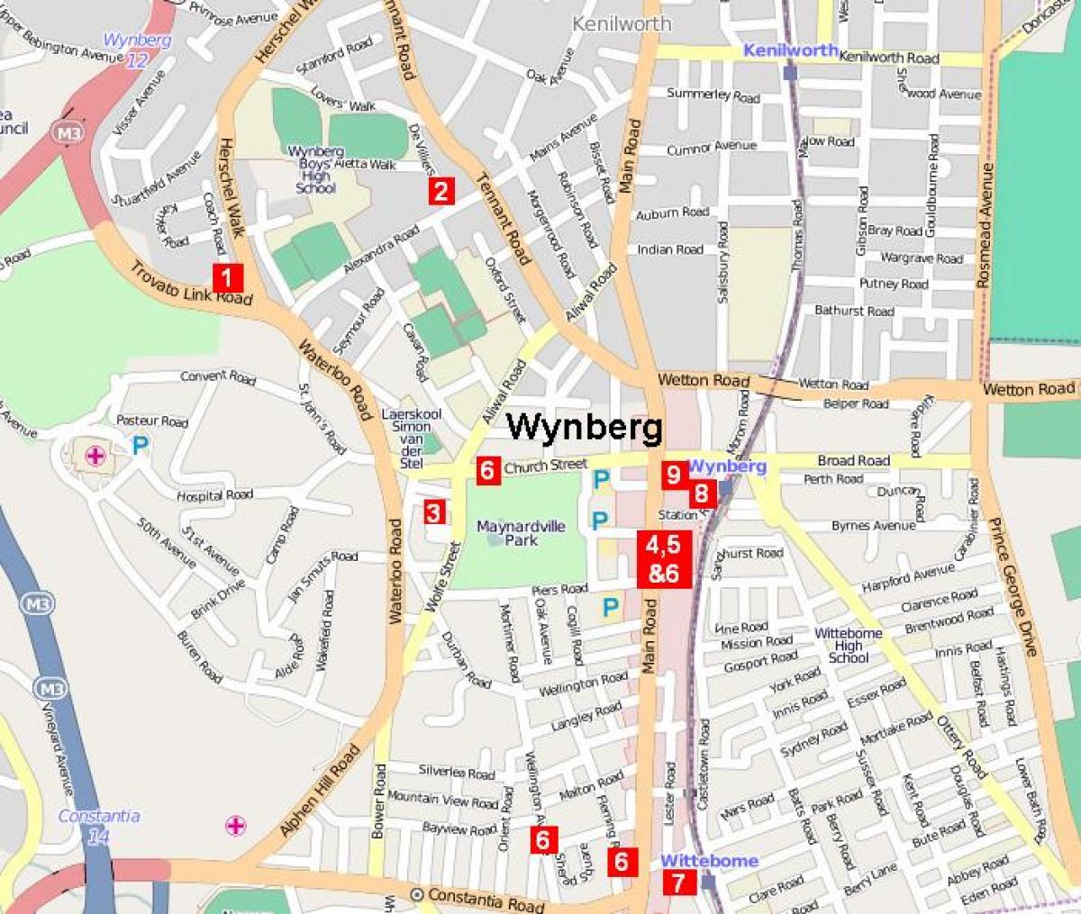  מפה של wynberg קייפטאון