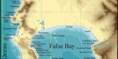מפה של false bay, קייפטאון